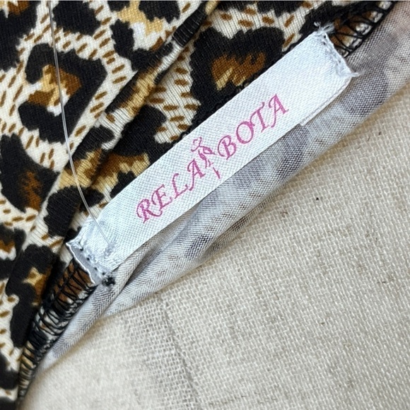 Reta Bota Cheetah Print Long Sleeve Maxi Dress. Brown Tan Size 3XL #1128 - Picture 5 of 6